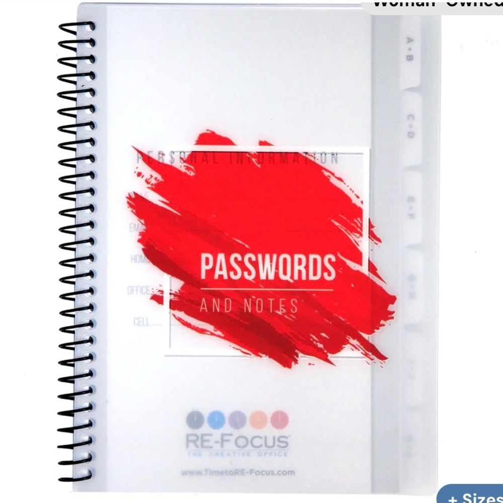 Do you forget your passwords? I do ALL THE TIME woman owned /BRAND small shown
